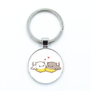 <span class=keywords><strong>Mitao</strong></span> mignon pêche chat pendentif breloque porte-clés alliage cartable ornements porte-clés pour couples amis ou famille bijoux cadeaux - Product Image 5