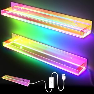 Étagère murale à LED pour vernis à ongles, présentoir organisateur de vernis à ongles en acrylique transparent pour cosmétiques POP Lunettes de soleil Jouets <span class=keywords><strong>CD</strong></span> - Product Image 2
