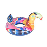 Nouvelle bouée gonflable en PVC personnalisée avec logo toucan pour adultes, flotteur de piscine avec capacité maximale de 100 kg pour les stations balnéaires et l'usage domestique