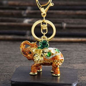 Creative Animal Crystal Bling Key Chains Lucky Opal Rhinestone Stainless Steel Elephant <b>Keyring</b> Car Pendant Keychains <b>Charm</b> - Product Image 3