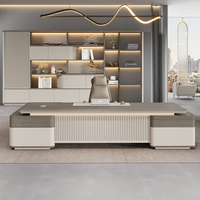 Bureau de direction de luxe haut de gamme en forme de L avec armoire de rangement, qualité garantie, table d'ordinateur pour PDG