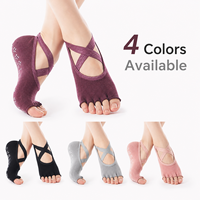 Chaussettes de yoga et Pilates antidérapantes pour femmes, à cinq doigts ouverts, fines, d'été, pour la danse, le fitness et l'entraînement en studio