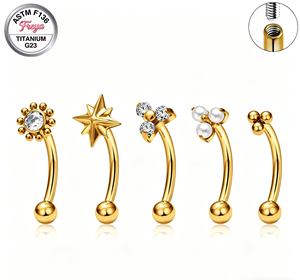 Bijoux <span class=keywords><strong>de</strong></span> piercing haut <span class=keywords><strong>de</strong></span> gamme <span class=keywords><strong>en</strong></span> alliage <span class=keywords><strong>de</strong></span> titane F136 et G23, pour sourcil, oreille, Daith, Strud et anneau <span class=keywords><strong>de</strong></span> nombril, style simple et basique - Product Image 2