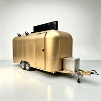 Remorque de restauration rapide en acier inoxydable, cuisine mobile pour burgers et BBQ, chariot de vente de nourriture de rue en extérieur, camion de vente ambulante, résistant à la rouille
