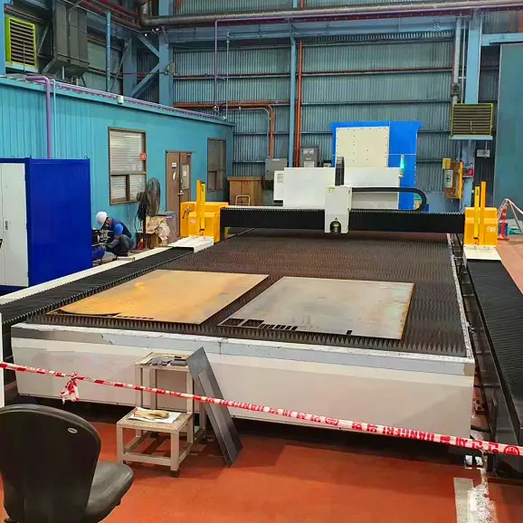 Big Size Gantry Fiber Laser Metal Cutting Machine 20kw For Steel Structure Fabrication