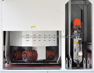 Machine automatique de débavurage de tôles à double bande abrasive large et 8 brosses rotatives, machine de polissage d'acier inoxydable haute performance - Product Image 6