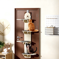 Arbre à chat mural en bois massif, tour d'escalade pour chat, griffoir, perchoir, jouet, écologique, à fixer sur porte, sans perçage, pour intérieur
