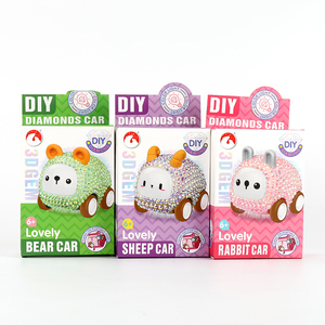Nuovo prodotto fai da te grandi gemme 3d <span class=keywords><strong>arte</strong></span> animale auto per bambini kit di pittura diamante luci colorate auto giocattolo scorrevole con decorazione portachiavi - Product Image 6