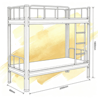 Lit superposé en acier moderne et métallique, durable, écologique, réglable en taille, idéal pour les étudiants, les dortoirs, les appartements, les hôtels et les chambres.
