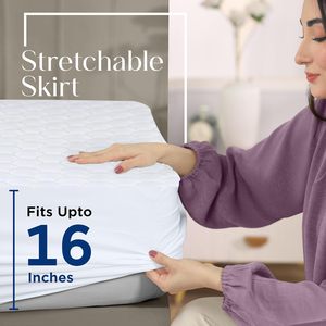 Pelindung Kasur Anti Air Ramah Lingkungan Ukuran Queen, Alas Kasur Tanpa Suara, Penutup Kasur Berlapis Jahit, Penutup Kasur Kantong Dalam - Product Image 6