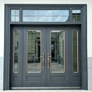 Porta d'Ingresso a <span class=keywords><strong>Doppia</strong></span> <span class=keywords><strong>Anta</strong></span> in <span class=keywords><strong>Vetro</strong></span> Temperato e Lega di Zinco, Antieffrazione, per Villa, Soggiorno/Ingresso Centrale - Product Image 2