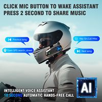 Auriculares Bluetooth para Casco de Motocicleta C9, Alcance de hasta 600M/1970 pies, Impermeables IPX6, Intercomunicador Bidireccional en Tiempo Real, Auriculares para Compartir Música