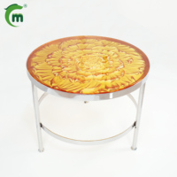 Décoration de luxe artisanale en cristal Liuli, motif pivoine, écologique, étanche, moderne et élégante, pour salon, hôtel et maison