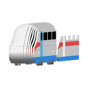 高速火车 3D 纸质拼图 DIY 模型套件 教育性卡通玩具 适合儿童和成人 - 办公桌装饰和收藏品 - Product Image 2