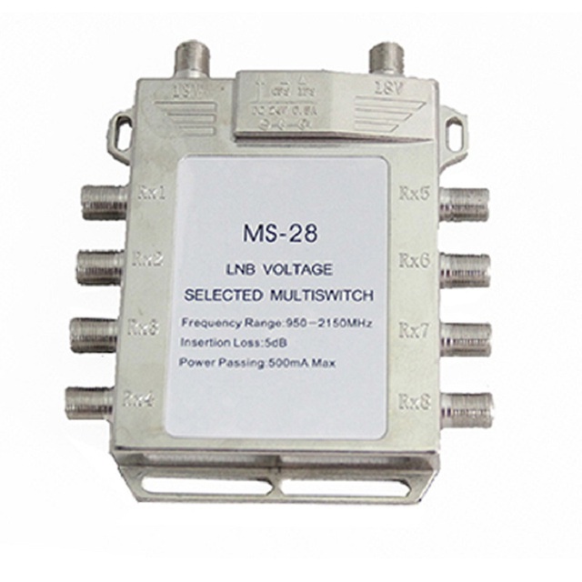 M-28 Hot Sale 2in 8 Out Cascade Multiswitch CATV Multi-switch Satellite Dish Multiswitch Sat 2x8 Multiswitch