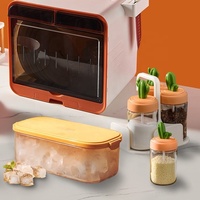Jolies boîtes à épices en verre au design cactus avec cuillère en acier inoxydable assortie pour le sel, le poivre et les assaisonnements, rangement de cuisine