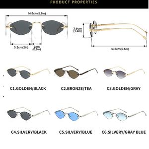 Lunettes de soleil polygonales à monture fine en métal pour hommes et femmes, avec logo personnalisé, protection UV400, collection 2025 - Product Image 6