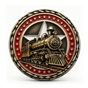 Moneda de Locomotora de Vapor Antigua, Chapada en Oro, de Latón, Circular, con Grabado en Relieve, Artículo Coleccionable - Product Image 3