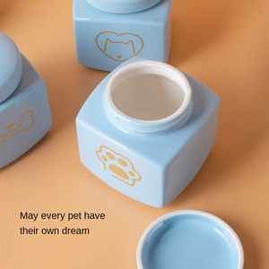 Urna Conmemorativa de Cerámica para Cenizas de Perros y Gatos, con Huella de <span class=keywords><strong>Pata</strong></span>, Sellada con Tapa, Jarra Conmemorativa para Mascotas - Product Image 4
