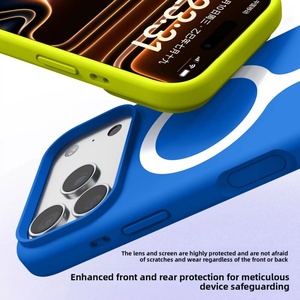 Custom Liquid Silicone Magnetic Mobile Phone <b>Cases</b> for iPhone 17 16 Pro Max With Camera Touch Button Shockproof Protective Cover - Product Image 3