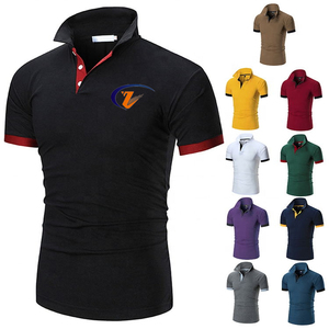 Customized logo Latest Design 65/35 Polyester/cotton Knit Black Color Embroidered Fit Men Polo Shirt