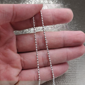 Lovestory B4310 1mm S925 Sterling <b>Silver</b> Chain <b>Choker</b> Beaded Roll Chains Jewelry Findings for Necklace Making - Product Image 2