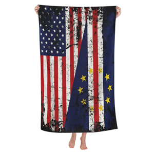 Serviette de plage personnalisée avec drapeau du <span class=keywords><strong>Cap</strong></span>-<span class=keywords><strong>Vert</strong></span> et des États-Unis, unisexe, séchage rapide, légère, en microfibre, pour les <span class=keywords><strong>vacances</strong></span> en bord de mer - Product Image 2