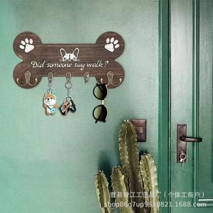 Cross-border creative wooden storage rack, home living room entryway <b>key</b> <b>hanger</b>, solid wood wall-mounted decorative rack - Product Image 4