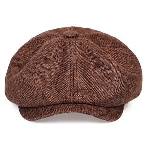 Berretto da strillone in lino da uomo cappello estivo a spina di pesce traspirante Peaky Ivy Driving Cap - Product Image 2
