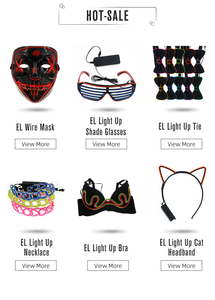 Rave Effrayant Demi Visage EL Fil Masques Pour <span class=keywords><strong>Les</strong></span> Gars - Product Image 6