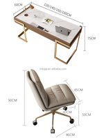 Bureau d'ordinateur en cuir pleine fleur le plus vendu, bureau de direction moderne et minimaliste, table de bureau de luxe au design innovant, mobilier de bureau