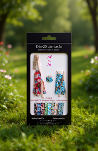 Falda Maxi de Gasa Floral para Mujer, Marca Dietrice, Cintura Elástica, Estilo Bohemio, Verano, Abertura Asimétrica, Estampado, 100% Poliéster - Product Image 2