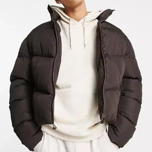 YIZHE-Chaqueta de plumón de lana gruesa para hombre, chaqueta acolchada personalizada de gran tamaño para exteriores, a prueba de viento, para invierno