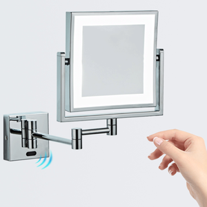 Square Shape <b>Extendable</b> Wall Mounted Magnifying <b>Mirror</b> Folding Hotel Bathroom Makeup <b>Mirror</b> - Product Image 3