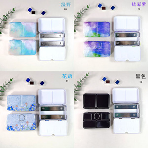 XinyiArt vente en gros vide <span class=keywords><strong>aquarelle</strong></span> demi-casserole Palette boîte en métal Palette <span class=keywords><strong>peinture</strong></span> étui <span class=keywords><strong>aquarelle</strong></span> plateau stockage étain Palette boîte - Product Image 6