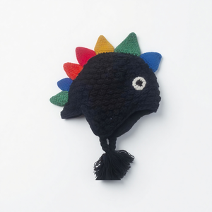 Bonnet tricoté personnalisable à faible MOQ pour bébé, motif dinosaure mignon, double couche, chaud, protection des oreilles, en acrylique, pour nourrissons garçons et filles, confortable - Product Image 1