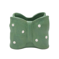 Pabrik Pot Tanaman Keramik Polkadot Custom Langsung dari Pabrik, Pot Sukulen Mini Lucu untuk Dekorasi Meja, Grosir OEM/ODM