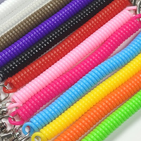 Porte-clés spirale en plastique rétractable ressort bobine anti-perte extensible cordon élastique corde de sécurité porte-clés avec fermoir mousqueton en métal