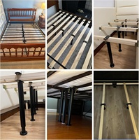 Jambes de support de cadre de lit en métal à hauteur réglable 7-12.6 pouces Queen/King Bed Support Slat Kits de renfort Pieds de meubles 4-pack
