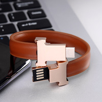 Câble de charge et de données USB V8 en cuir avec logo personnalisé pour téléphones mobiles, compatible iPhone et Samsung – Vente en gros