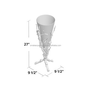 Vase de sol antique en métal et verre avec branches personnalisées faites à la main en bouleau pour mariage et décoration intérieure vente en gros contemporaine - Product Image 2