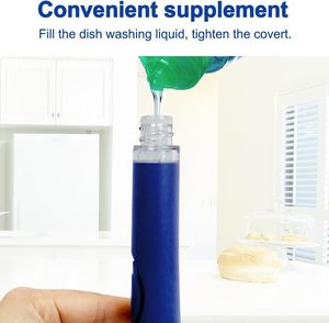 Replaceable Kitchen Dishwashing Sponge Cleaning <b>Brush</b> Plastic <b>Scrub</b> Dish <b>Brush</b> With Soap Dispenser - Product Image 3