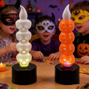 Halloween Led Electronic Horror Light Flameless Battery Operated Spooky Decor <b>Pumpkin</b> Candle Lamp - Product Image 3