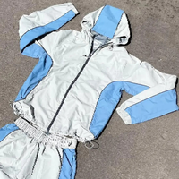 Survêtements Personnalisés d'Usine OEM, Veste Légère Zippée Brodée, Pantalon de Survêtement en Nylon Color Block, Coupe-Vent pour Homme
