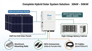 Sistema de Energía Solar Híbrido de 50KW, Trifásico, 208V, Batería de Litio de 200kWh para Uso Industrial, Kit Completo de Sistema de Energía Solar para Centroamérica - Product Image 3