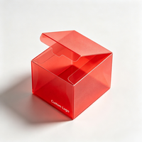 Boîtes cadeaux en plastique PET transparentes rectangulaires de haute qualité pour café, thé, jus, boissons, emballages en blister recyclables, couleur personnalisée rouge
