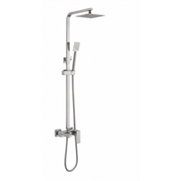 Système de douche mural robuste en acier inoxydable chromé brossé, résistant à la corrosion et à la rouille, avec barre coulissante, pour appartement haut de gamme