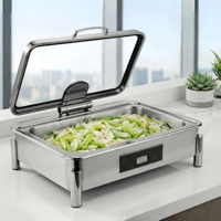 Ensemble de réchauds électriques pour buffet en acier inoxydable 304 pour restaurants, hôtels et traiteurs, capacité de 9 L, plage de température de 85 à 100 °C