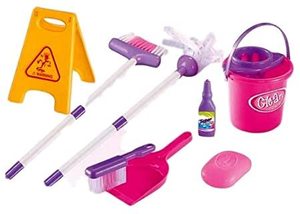 Ensemble de nettoyage pour enfants <span class=keywords><strong>chariot</strong></span> à jouets avec mini panneau de bureau <span class=keywords><strong>balai</strong></span> en plastique balayage jeu de rôle éducatif amusant pour les enfants - Product Image 2