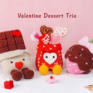 Handmade Crochet Valentine's Day Sweets Plush Toys Customizable Knitted <b>Chocolate</b> & Cake Dolls for Gift Shop Wholesale - Product Image 2
